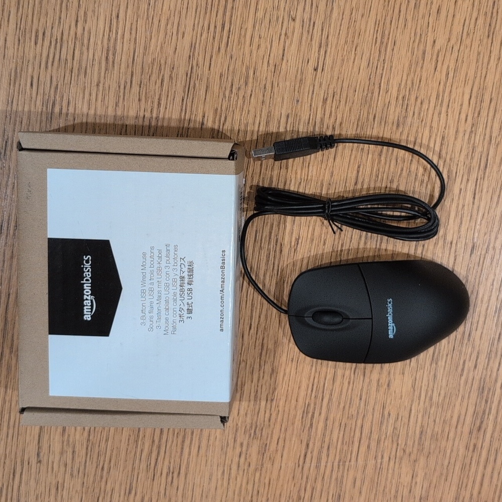 Amazon basics 3 button USB wired mouse